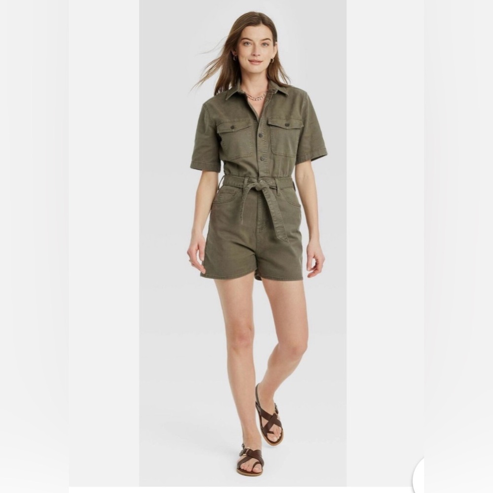 Short Sleeve Denim Jumpsuit -Universal Thread